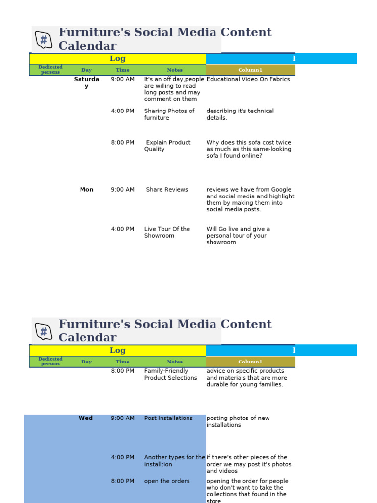 Social Media Calendar PDF Mass Media World Wide Web