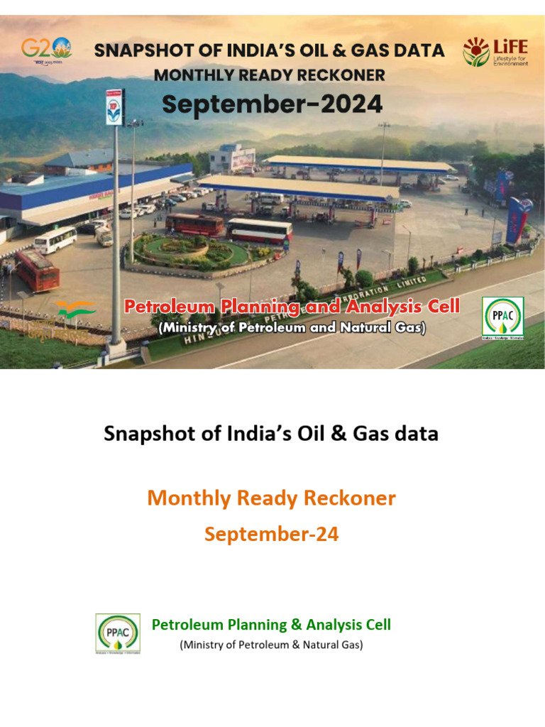 India Oil & Gas Data Snapshot - Sep 2024 | PDF | Natural Gas | Petroleum