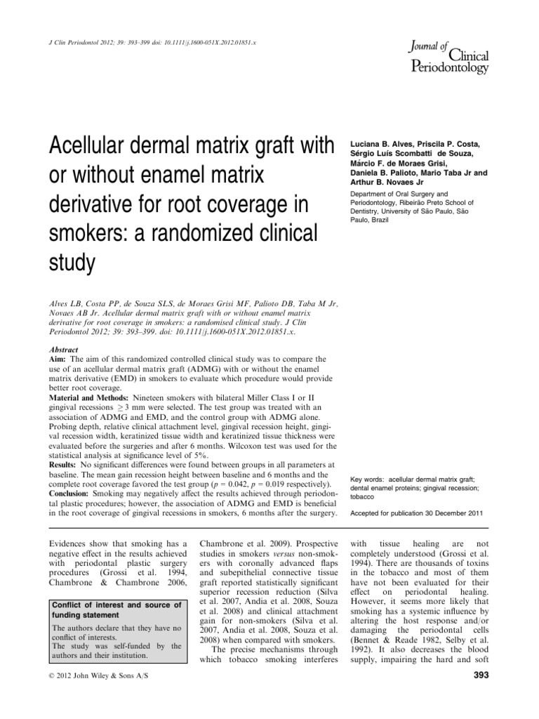 Enamel Matrix Derivative | PDF | Periodontology | Medical Specialties