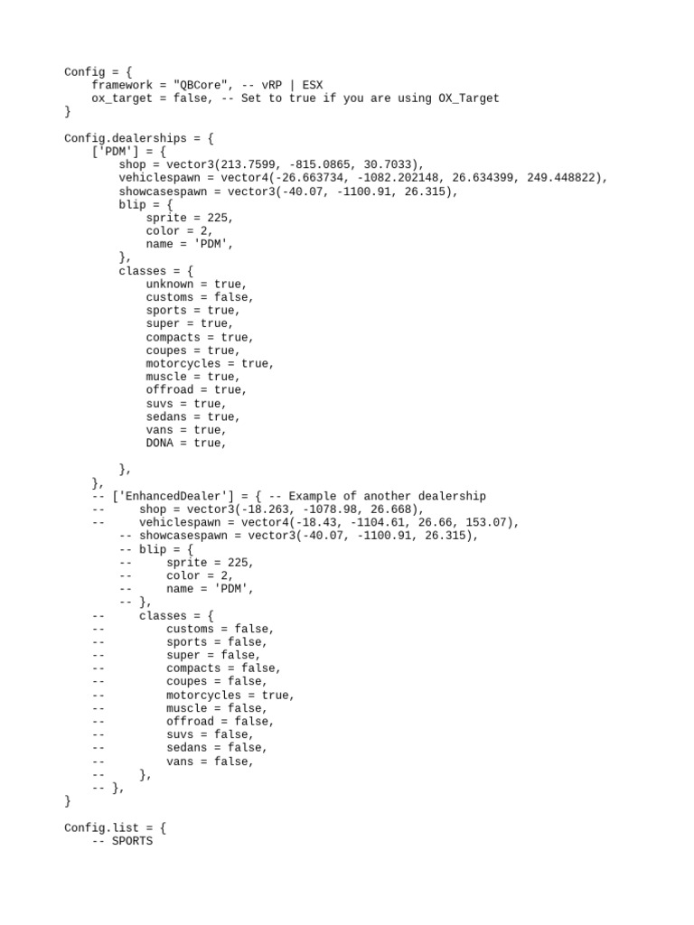 Cambiar Class Completo - Lua | PDF | Car Body Styles | Transport