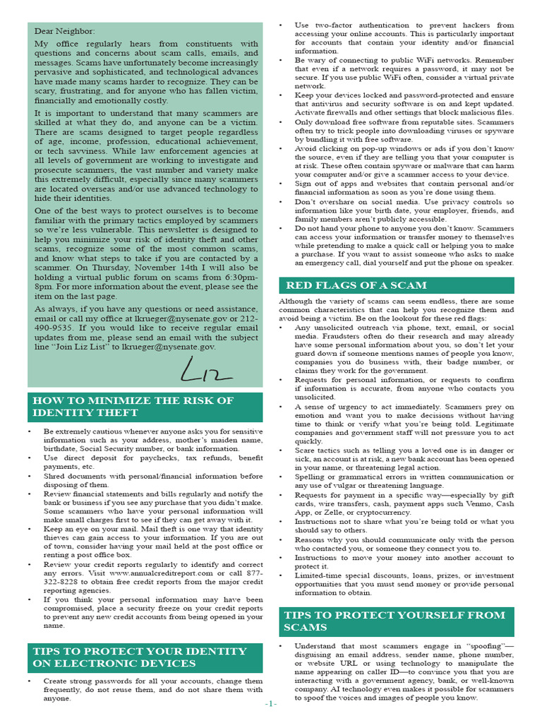 Recognizing and Avoiding Scams | PDF | Spamming | Phishing