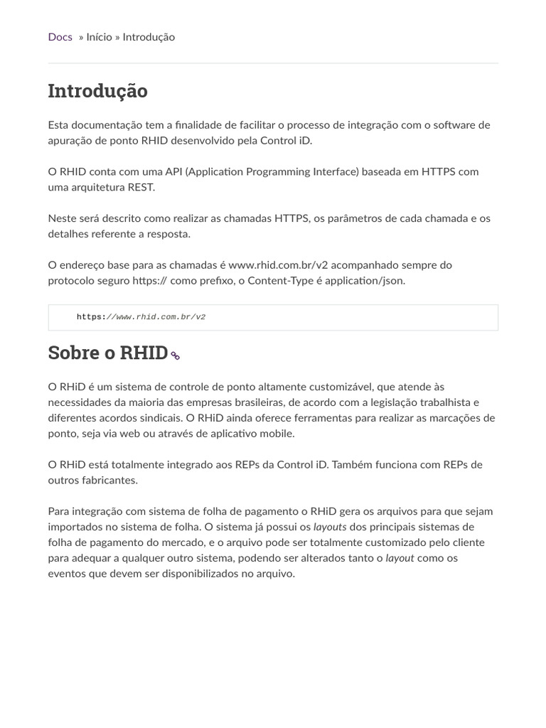 Integração API RHID: Login e Funcionários | PDF | Informática