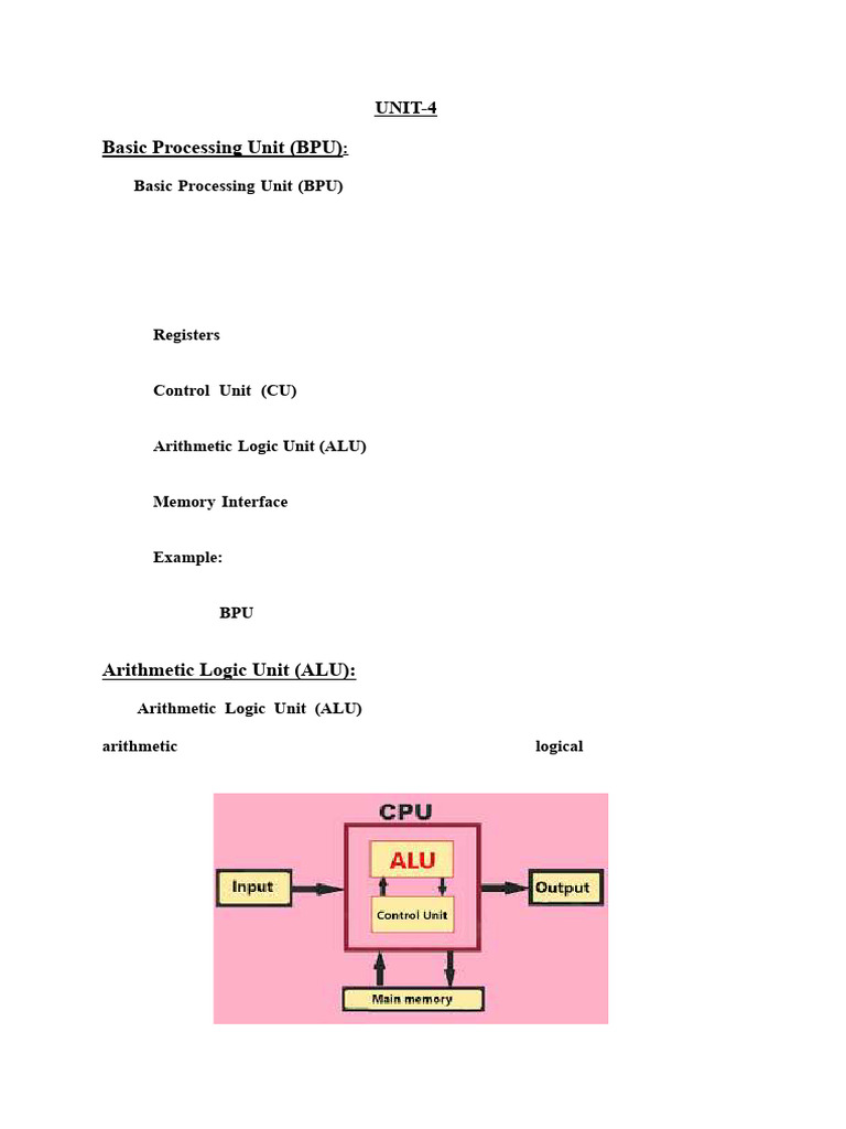 Unit 4 Notes.docx | PDF | Central Processing Unit | Computer Data Storage