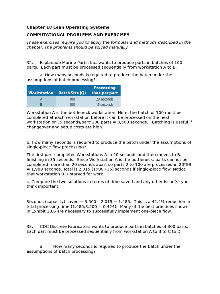 Chap 18 Assignment Answers | PDF | Inventory | Lean Manufacturing