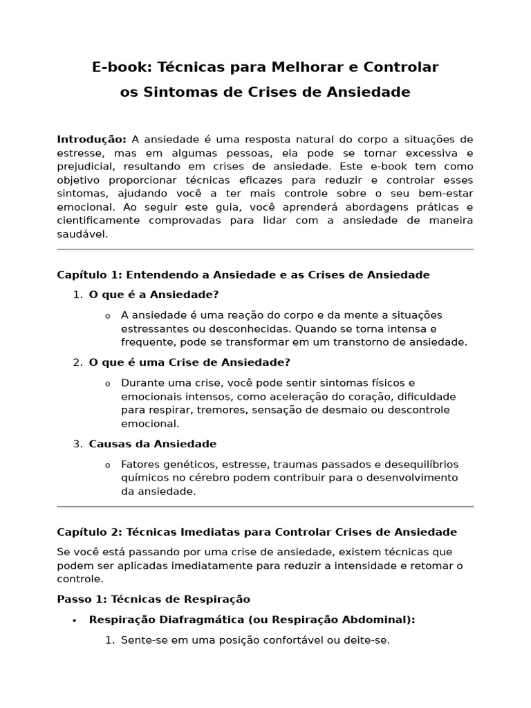 Como Controlar Gatilhos De Ansiedade Pdf Ansiedade Terapia