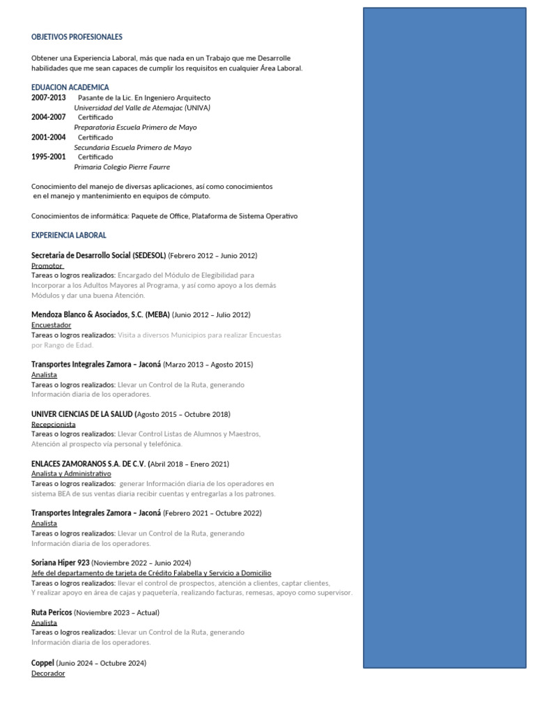 Curriculum Vitae en Informática | PDF | Informática