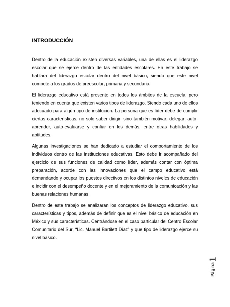 Liderazgo Escolar Que Se Ejerce Dentro De Las Entidades Escolares Pdf