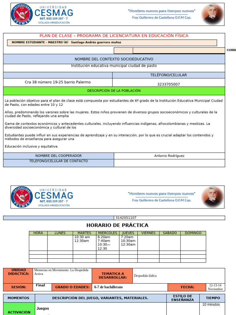 Plan de Clase Final | PDF