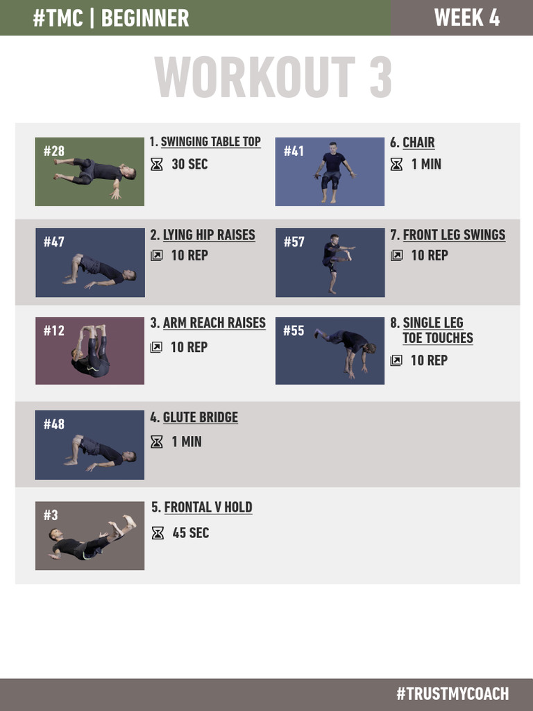Week 4 Beginner Workout Plan | PDF