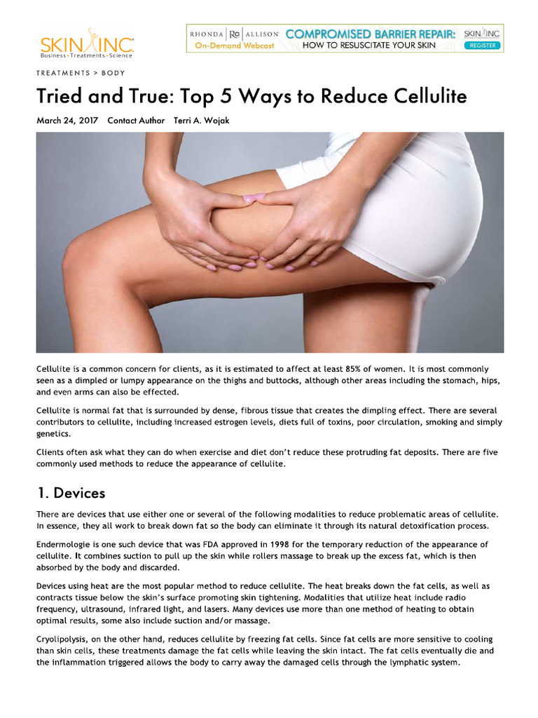 Tried and True_ Top 5 Ways to Reduce Cellulite | PDF