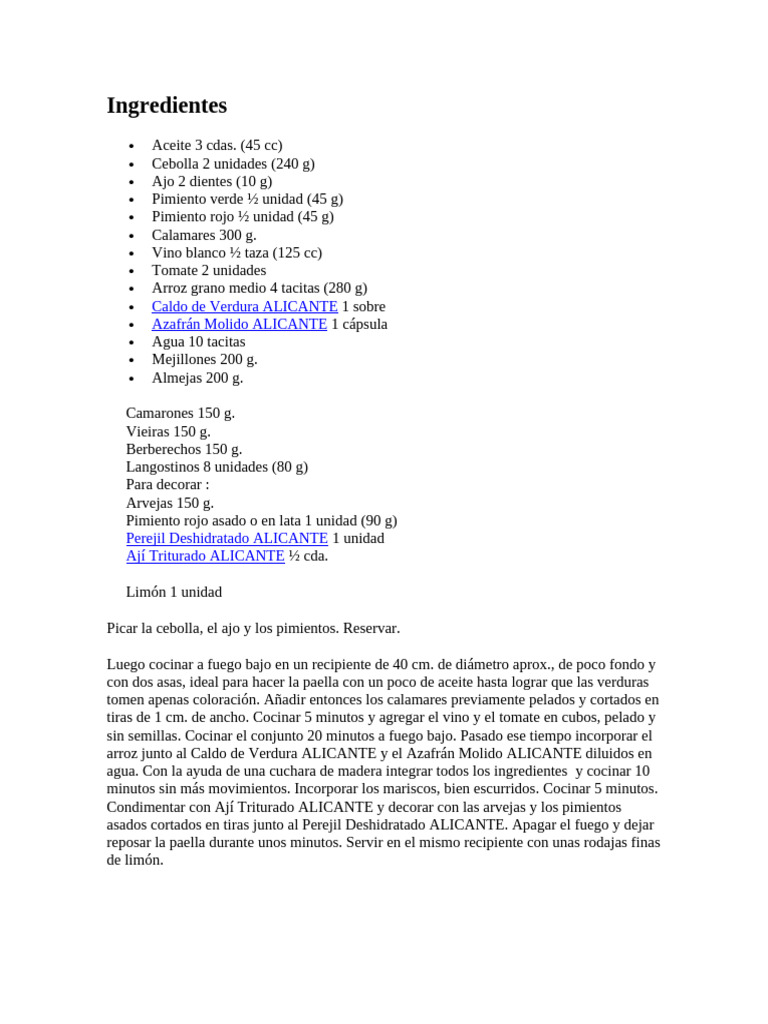 Ingredientes | PDF | Cocina | Cocina occidental