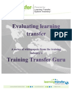 Evaluating Learning Transfer