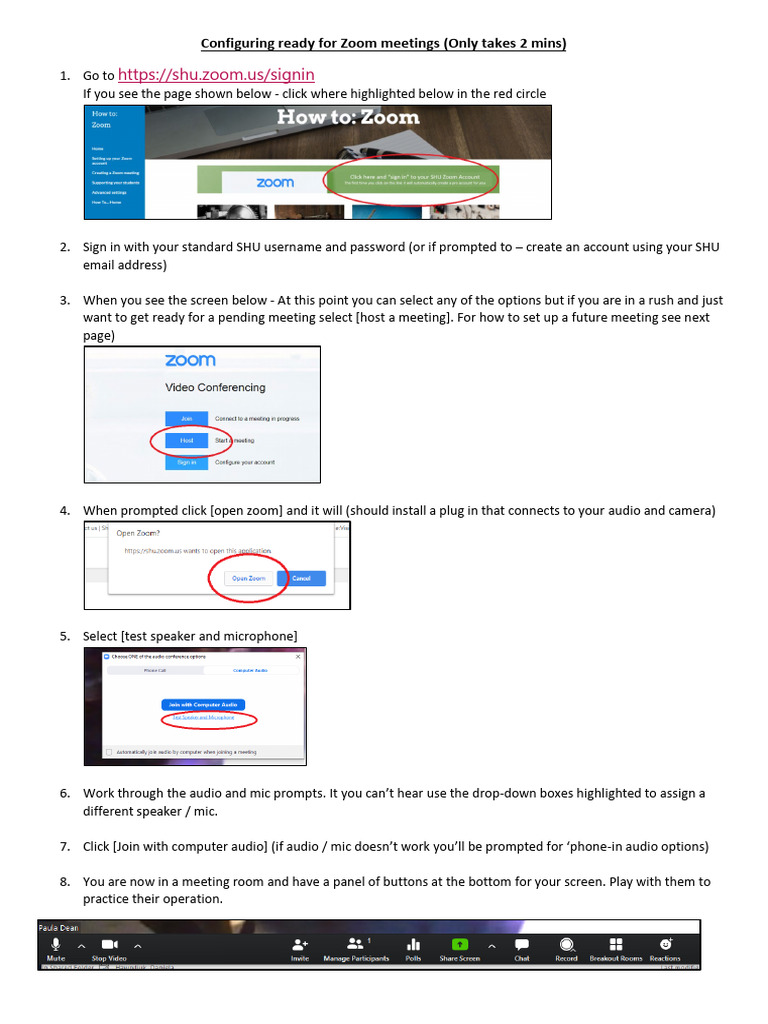 Quick Guide to Zoom Meeting Setup | PDF | World Wide Web | Internet & Web