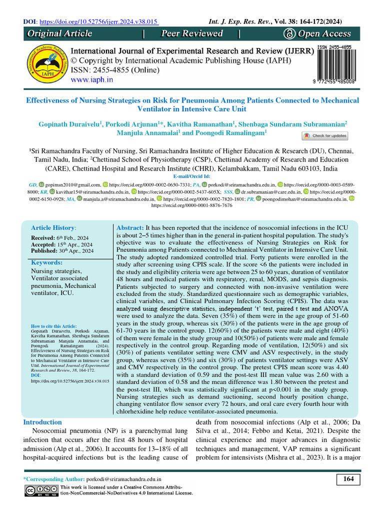 Effectiveness of Nursing Strategies On R | PDF | Intensive Care Unit ...