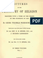 Georg Wilhelm Friedrich HEGEL Lectures On The PHILOSOPHY of RELIGION Volume 1 E.B.speirs and J.burdon Sanderson London 1895