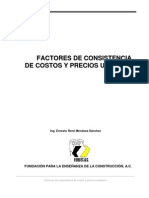 Factores de Consist en CIA de Costos y Precios Unitarios Version 2010