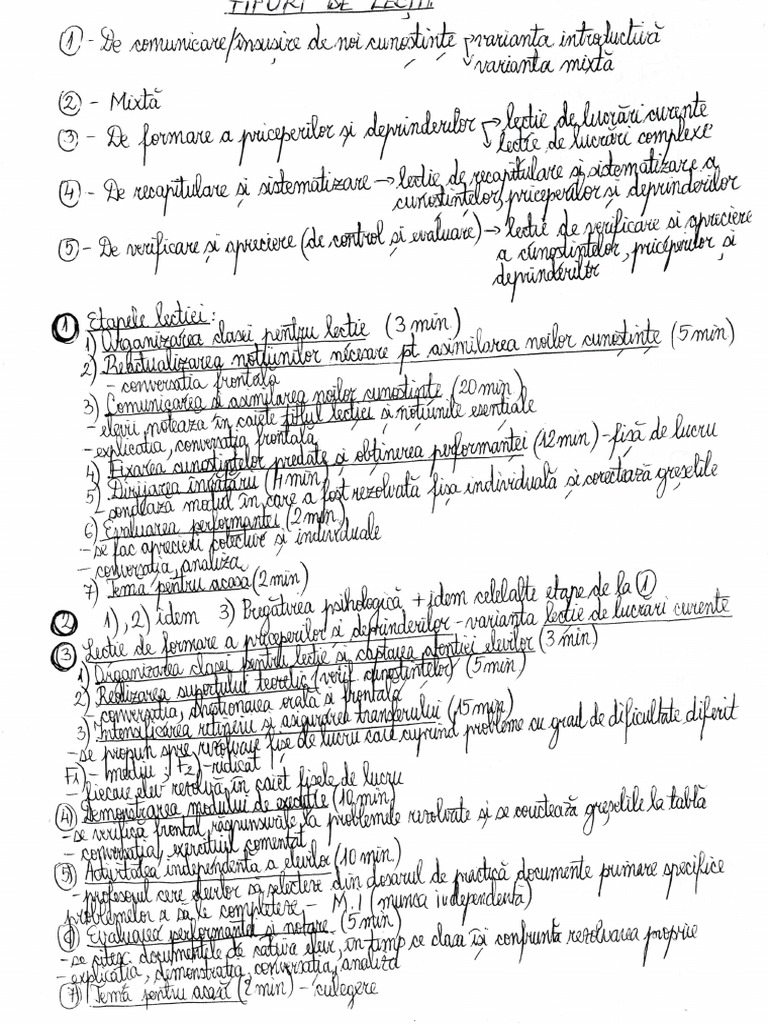 Tipuri de Lectii - 1 | PDF