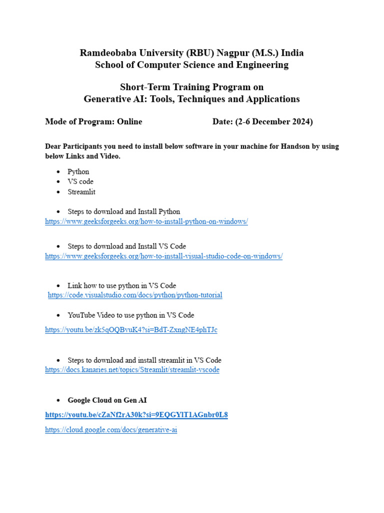 Installation Steps And Links Pdf