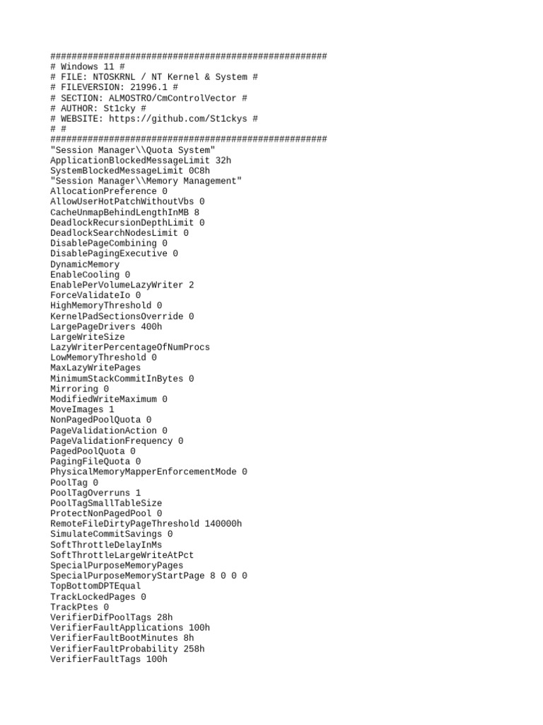 Win1121996 1 ntoskrnl parameters pdf software microsoft software