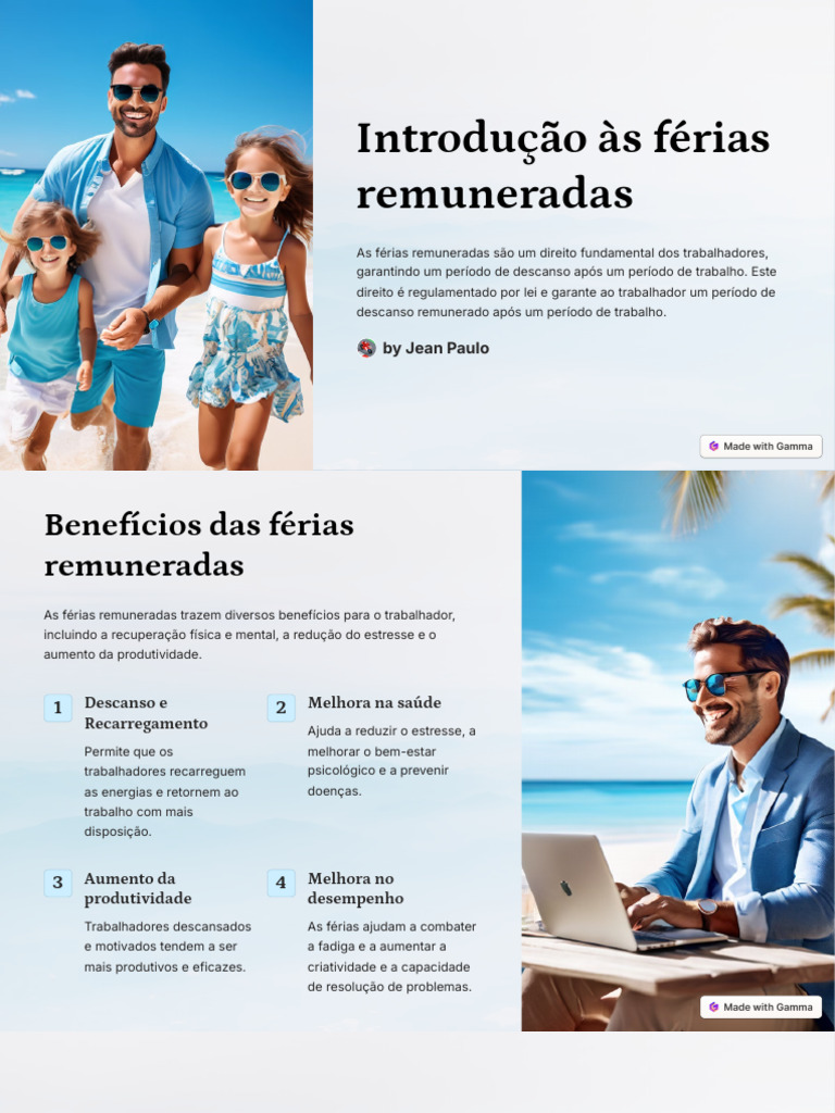 Férias Remuneradas: Direitos e Benefícios | PDF | Férias trabalhistas ...