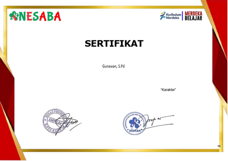 Sertifikat FGD Karakter NESABA 2024 | PDF