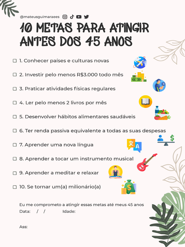 10 Metas Até 45 Anos | PDF