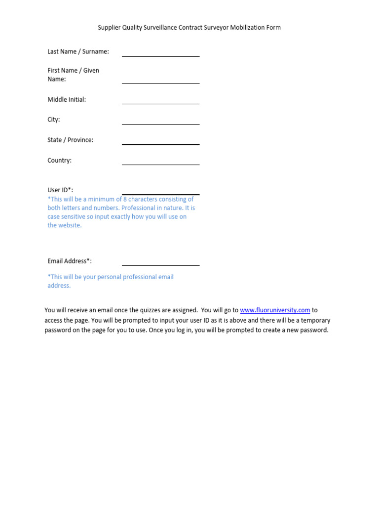Supplier Quality Mobilization Form | PDF