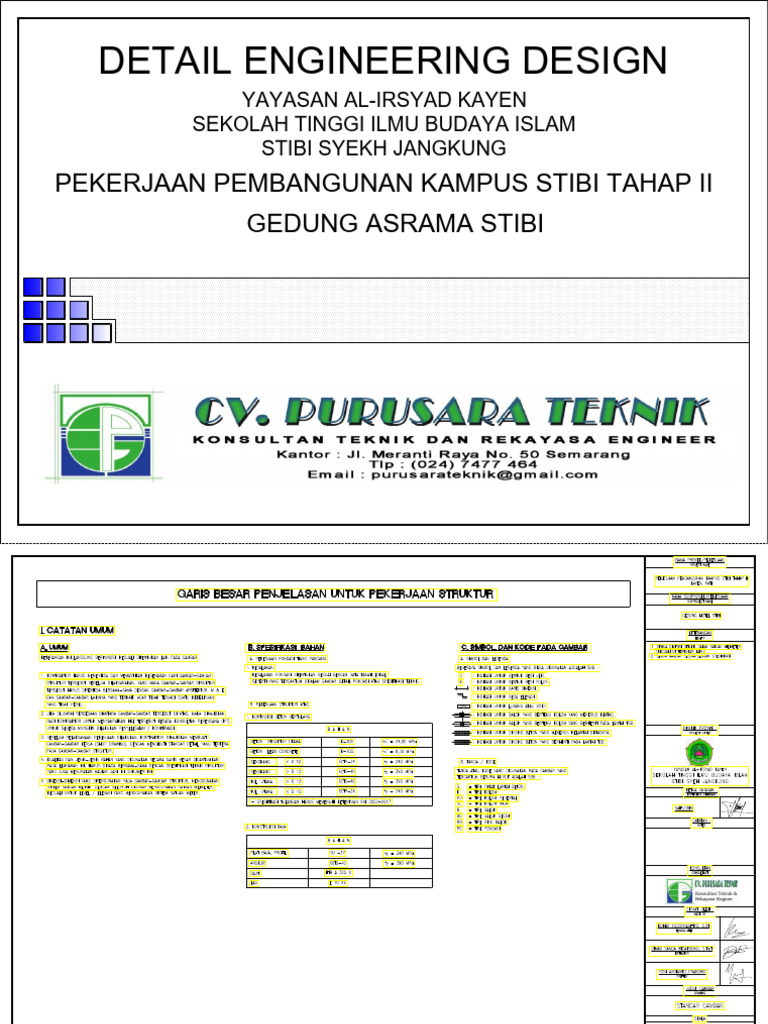 Detail Desain Pembangunan Kampus STIBI | PDF