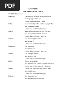 SECOND TERM SS1 YORUBA-1