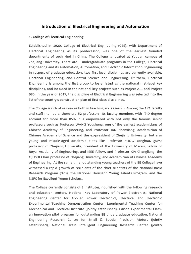 Electrical Engineering and Automation | PDF | Engineering | Science