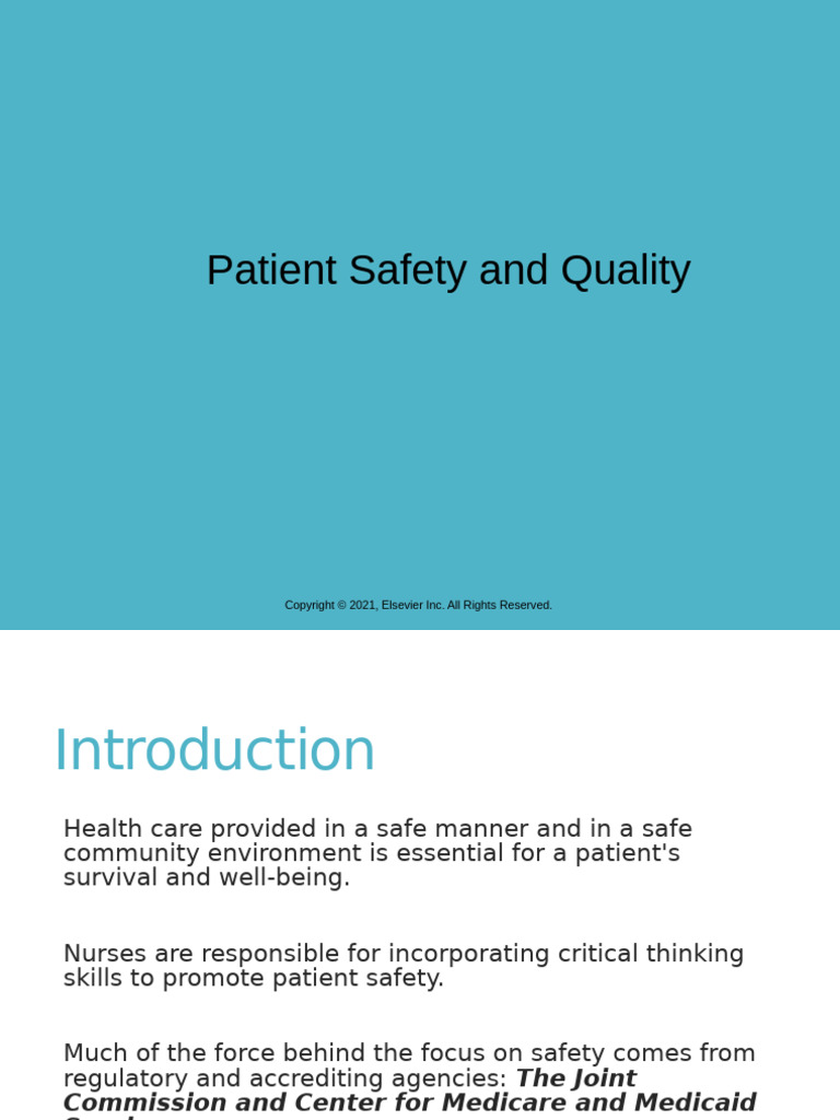 Patient Safety and Quality | PDF | Nursing | Risk