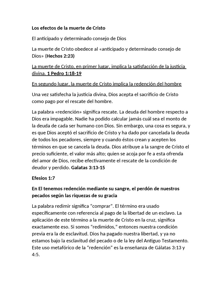 Efectos de la muerte de Cristo en la redención | PDF | Cristo (título ...