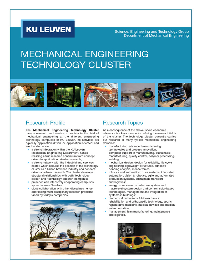 Technology Cluster Mechanical Engineering | PDF | Mechanical ...