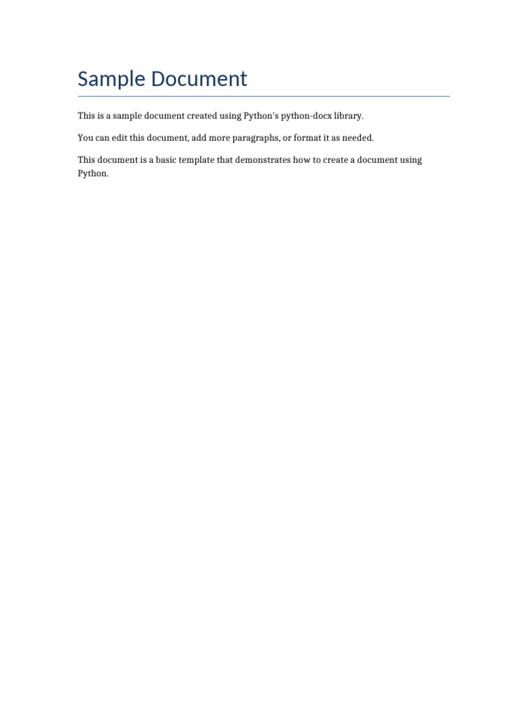 Python Document Creation Template | PDF