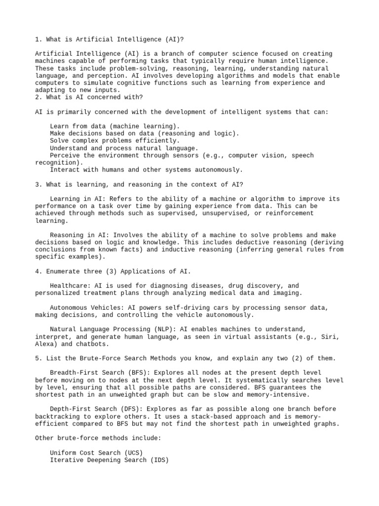 AI | PDF | Artificial Intelligence | Intelligence (AI) & Semantics