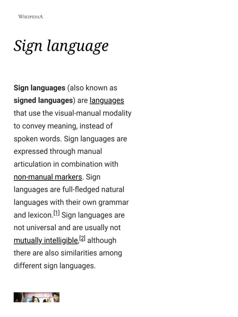 Sign_language_-_Wikipedia | PDF | Sign Language | American Sign Language