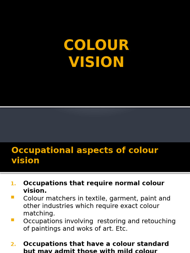 Occupational Aspects of Color Vision | PDF | Color | Vision