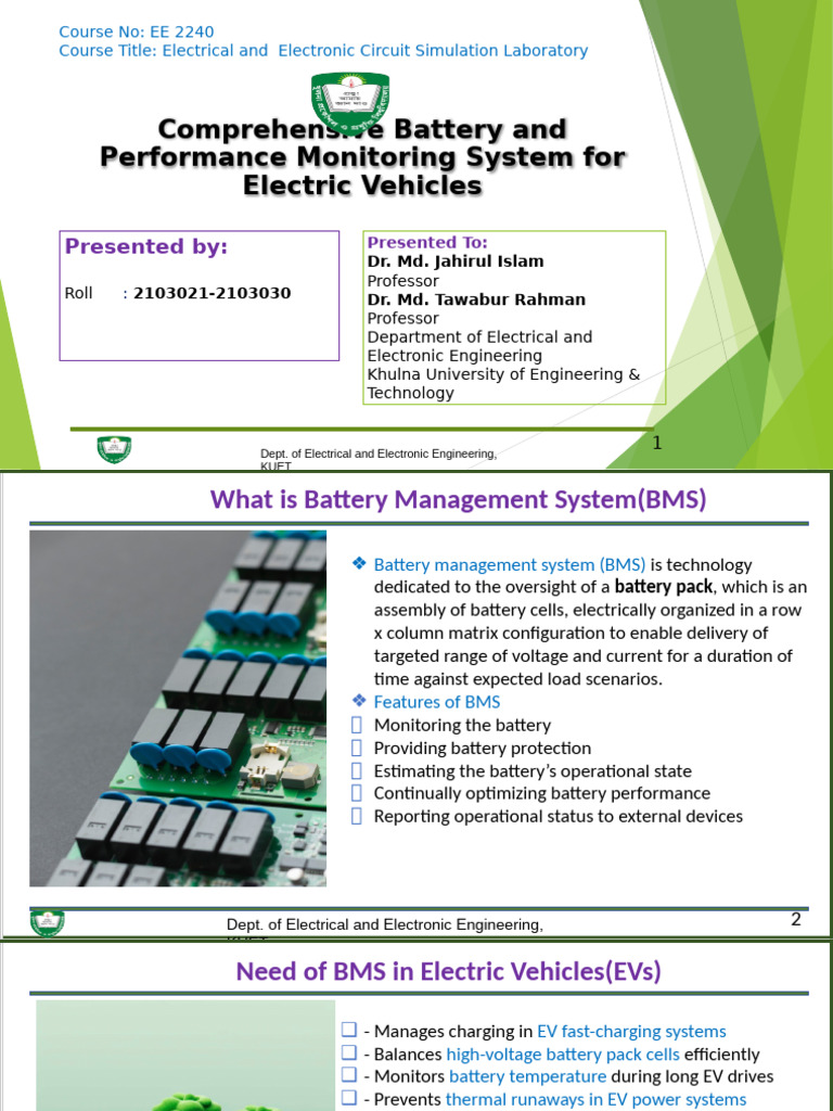 Battery Monitoring System for EVs | PDF | Electric Vehicle | Voltage
