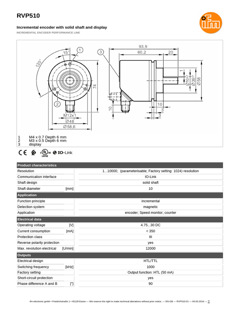 RVP510 Incremental Encoder Overview | PDF | Electrical Engineering ...