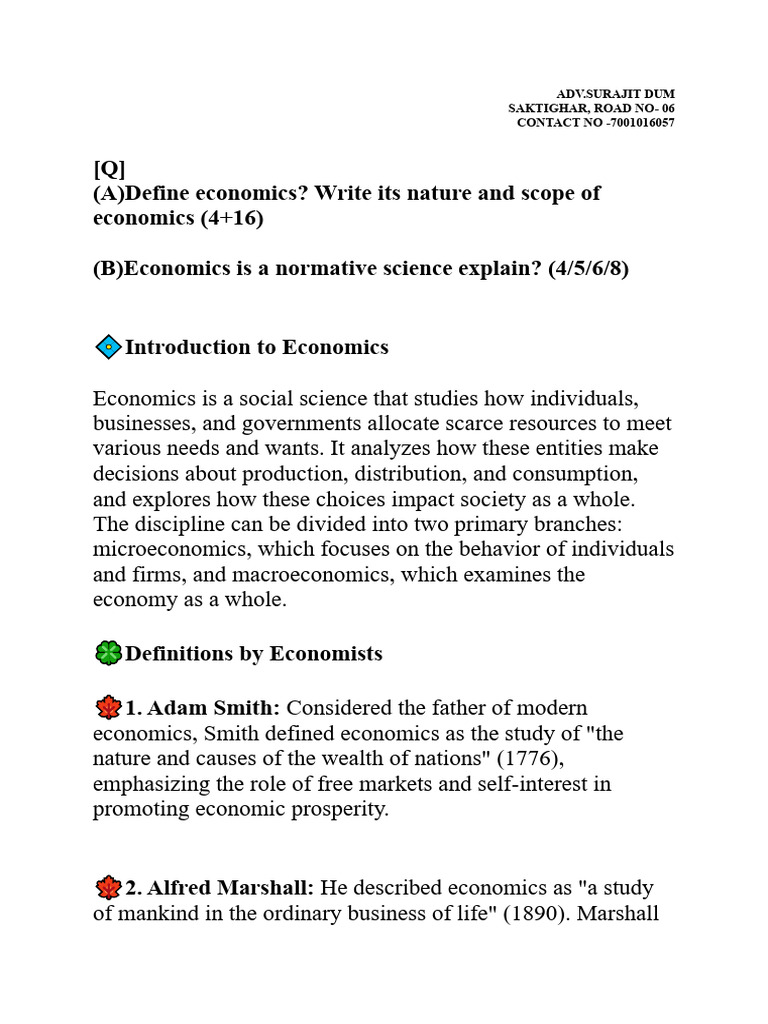 Define Economics PDF Economics Macroeconomics