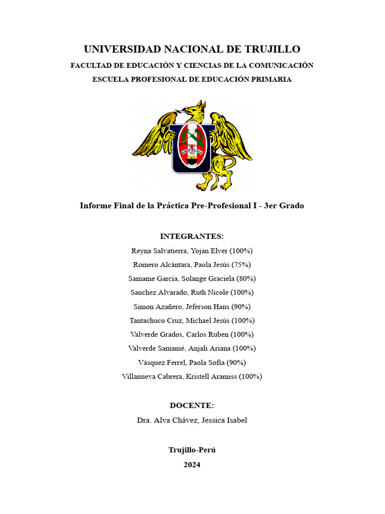 Informe de Practica i | PDF