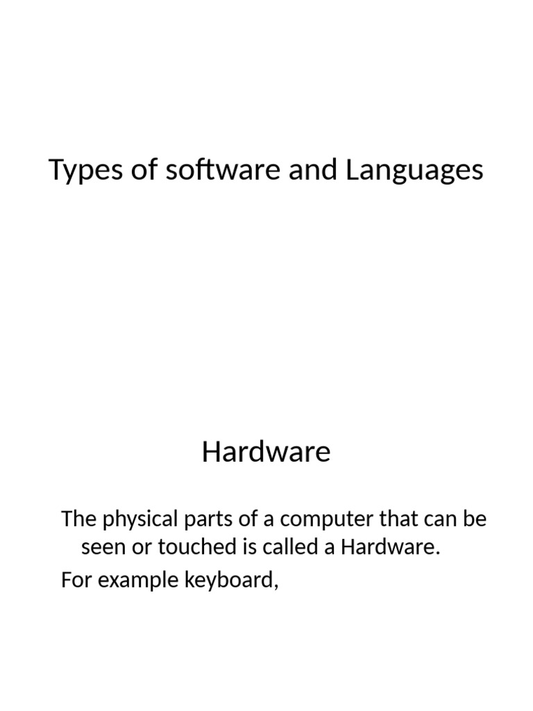Software Types and Hardware Overview | PDF