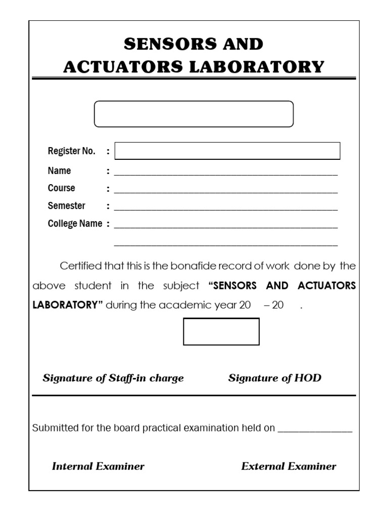 Sensors and Actuators Laboratory Guide | PDF | Electric Generator ...