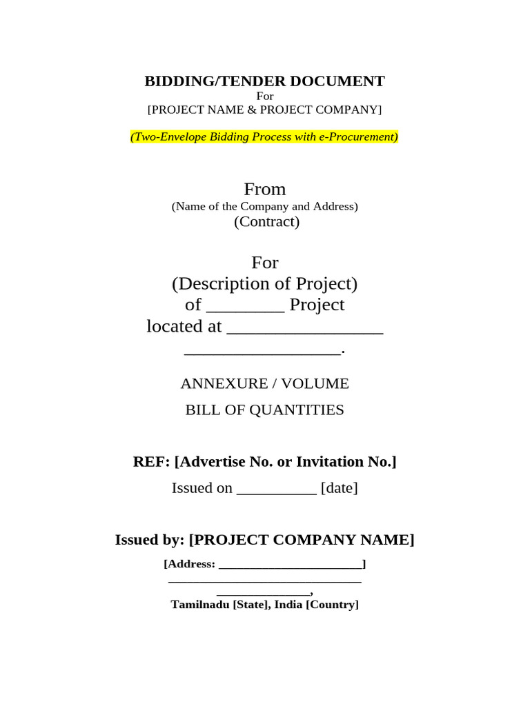 Bidding Document for [Project Name] | PDF