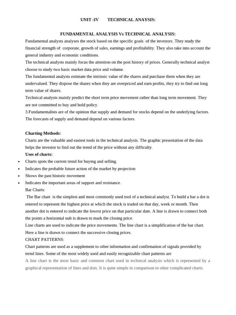 Unit 4 | PDF | Technical Analysis | Market Trend