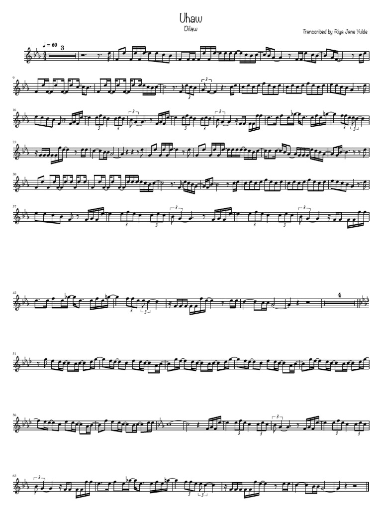 Uhaw Eb Major Piano Version | PDF