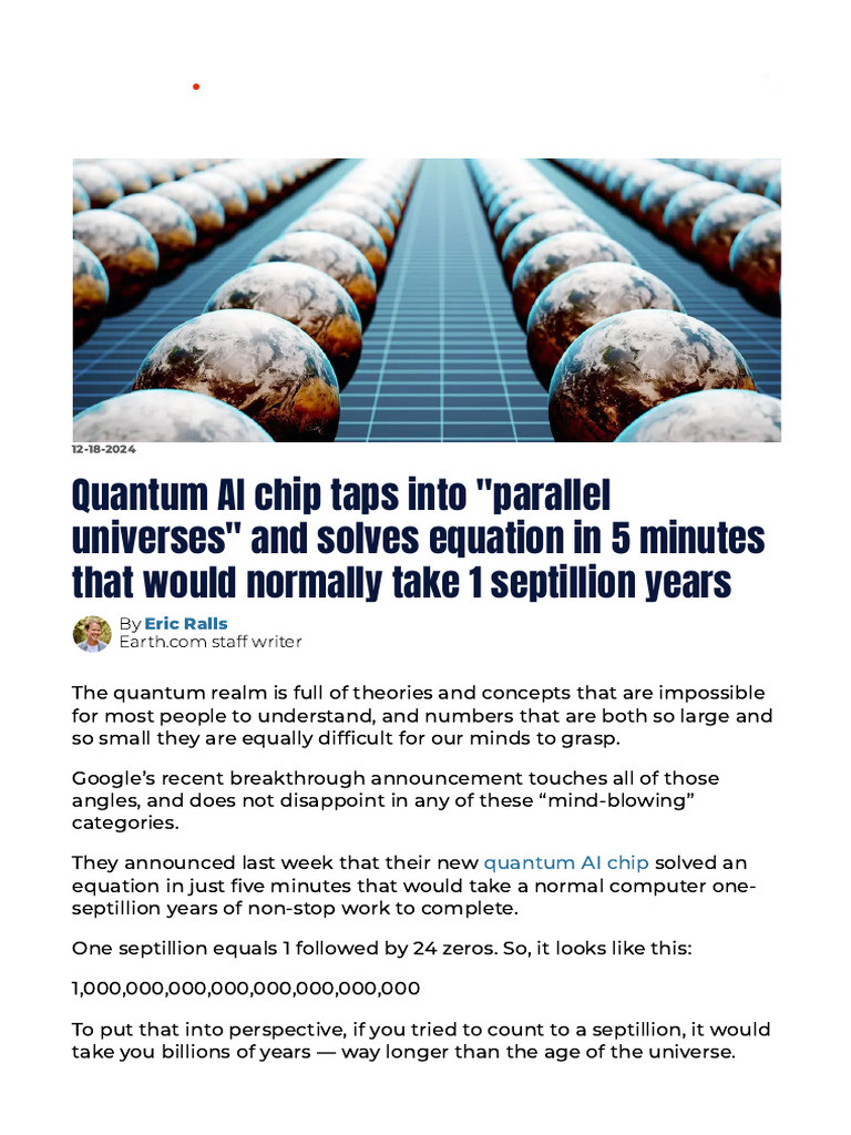 Quantum AI Chip Crushes Record by Tapping Into - Parallel Universes ...