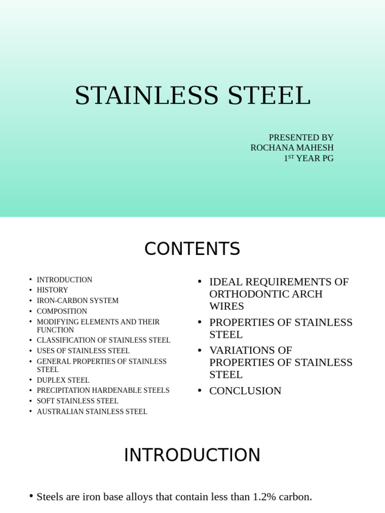 Overview of Stainless Steel Grades | PDF | Steel | Stainless Steel