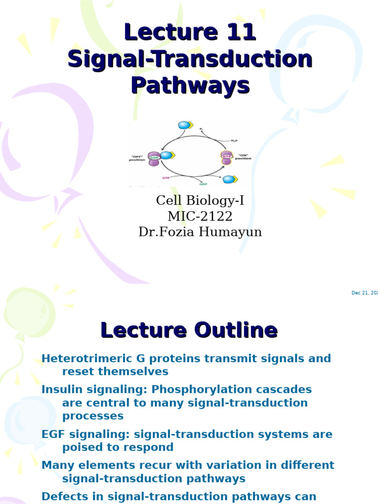 Lecture 11_Signal Transduction Pathways | PDF | Signal Transduction ...