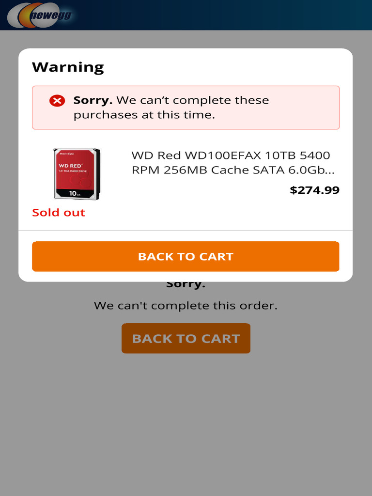 Order Incomplete: Item Sold Out | PDF